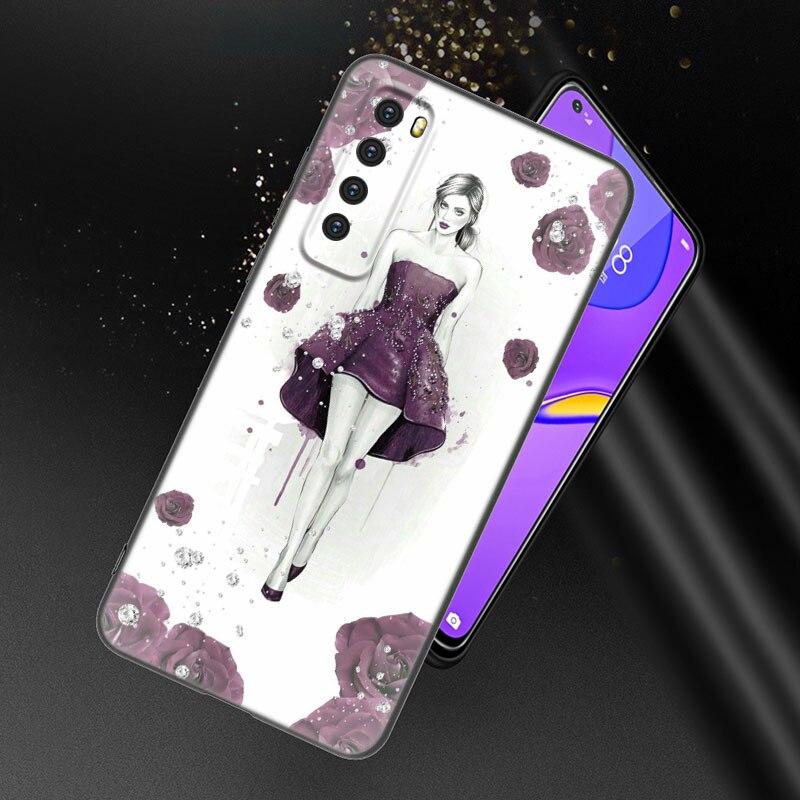 Модный стильный чехол для телефона для девочек и женщин для Huawei Honor 60 50 SE 30S Mate 30 20 10 Lite 40 Nova 9 8 Pro Y60 8i 7i 7SE 5T Premium