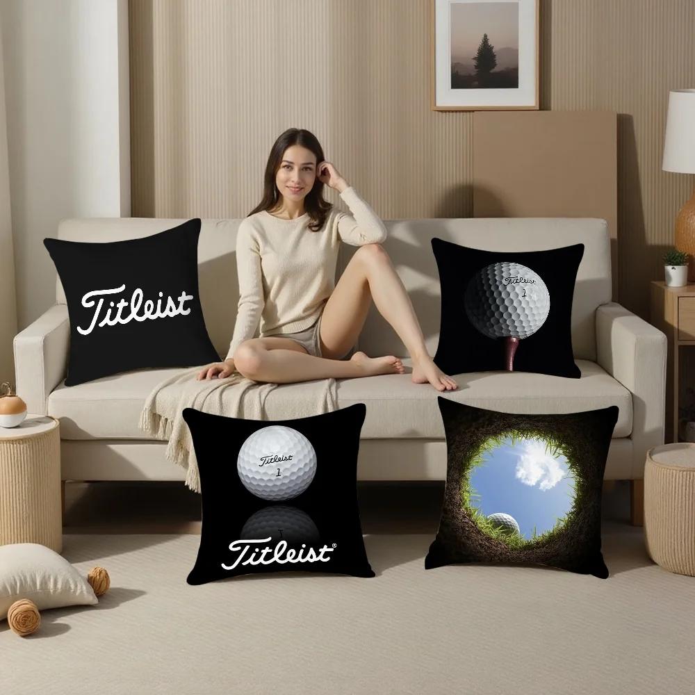Спортивные Подушки для Гольфа T-TitleistS Наволочка Плюшевая Ткань Мягкая Двусторонняя Печать Чехол для Подушки на Диван Подушки-Пледы
