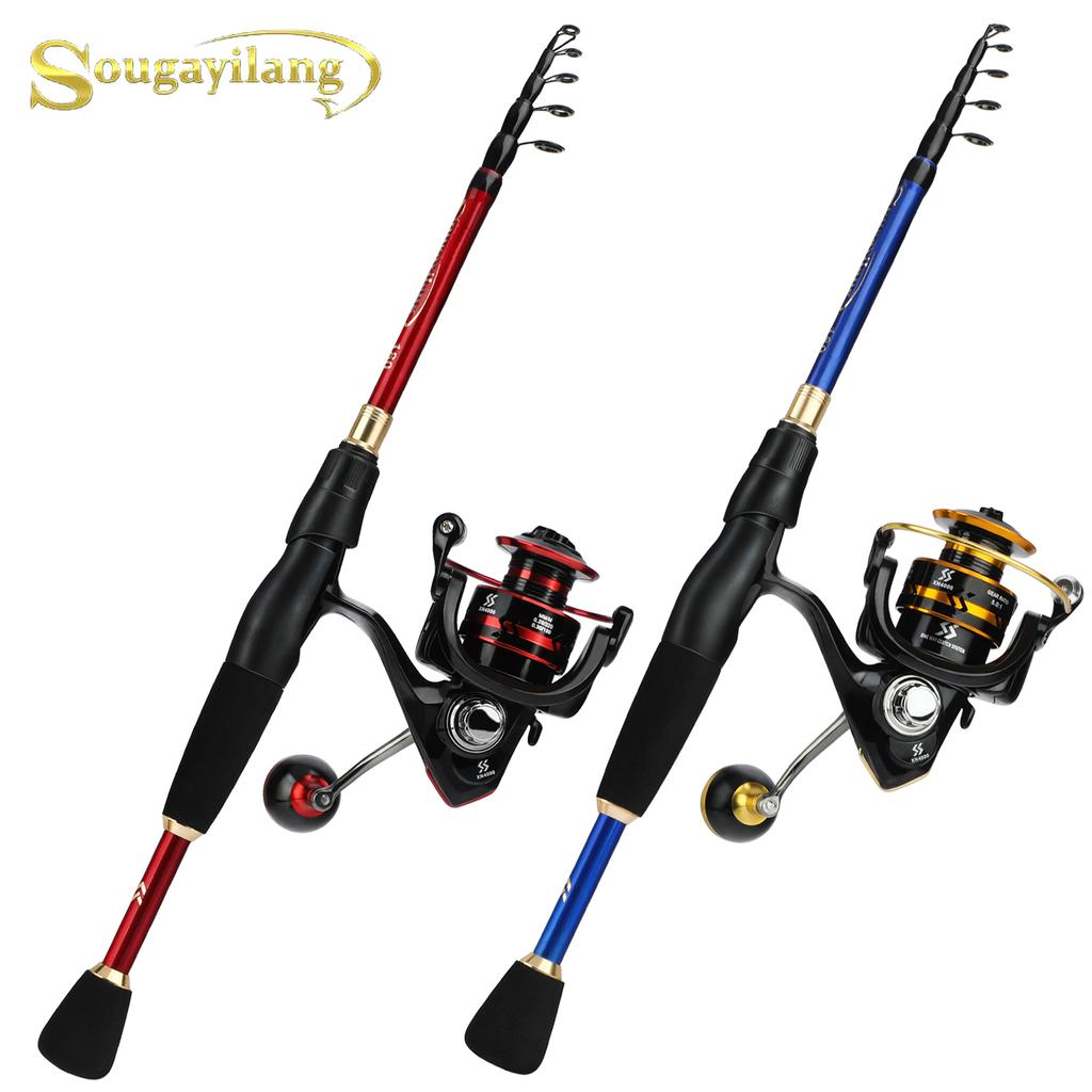 Telescopic Fishing Rod 5.0:1 Speed Metal Spool Fishing Reel Bass Freshwater Saltwater Outdoor Travel Fishing Tackle Rod Combo