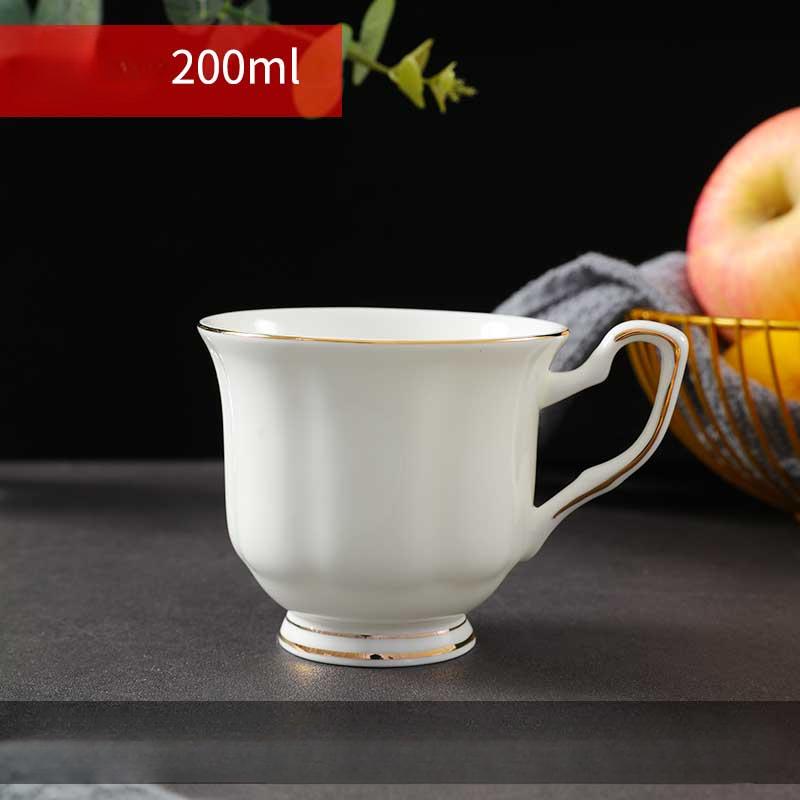 Кофейная кружка из костяного фарфора с золотым ободком, 200-400 мл, чайная чашка с ручкой, белая, 1 шт., для эспрессо, горячего какао, капучино, латте и холодных напитков, подходит для микроволновой печи