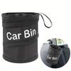 1pc Foldable Fabric Car Trash Can with Lid - Multi-Use Storage Organizer for Vehicle Interior Cleaning, Car Trash Can Foldable, Vehicle Organization