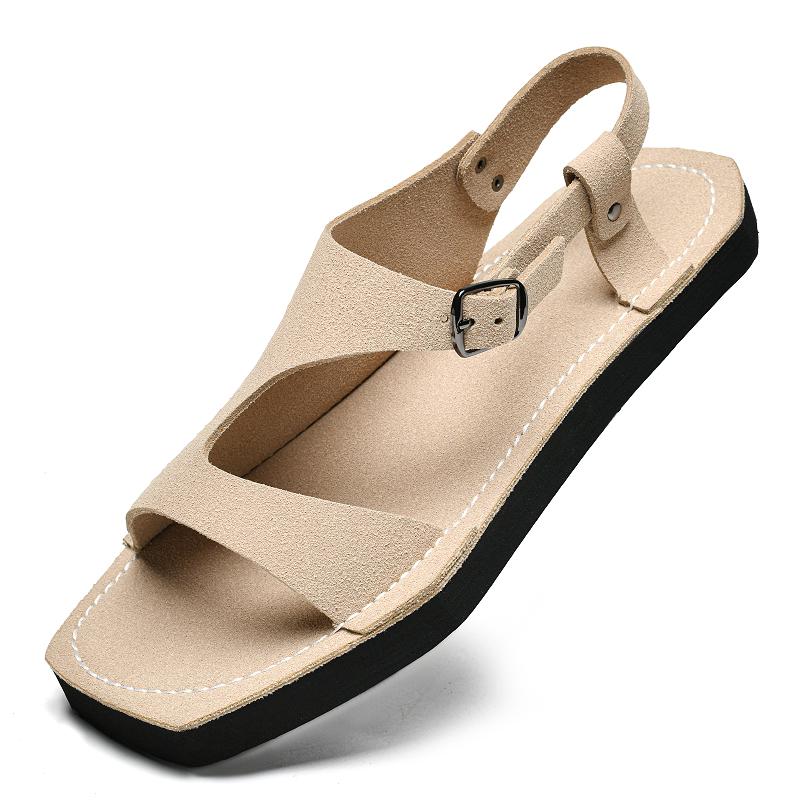 Fashion Comfortable Outdoor Sandaly Leisure Sandals New Arrival Men's Leather Sandals Stylish Summer Flats Hollow Fashion Beach Shoes
