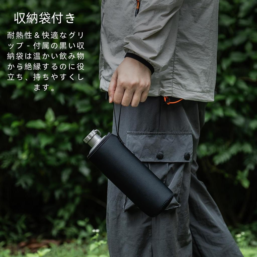 Спортивная бутылка для воды Boundless Voyage Titanium с одной стенкой, 600 мл, узкое горлышко, сверхлегкая, прочная, для питья прямо из бутылки, идеально подходит для походов,