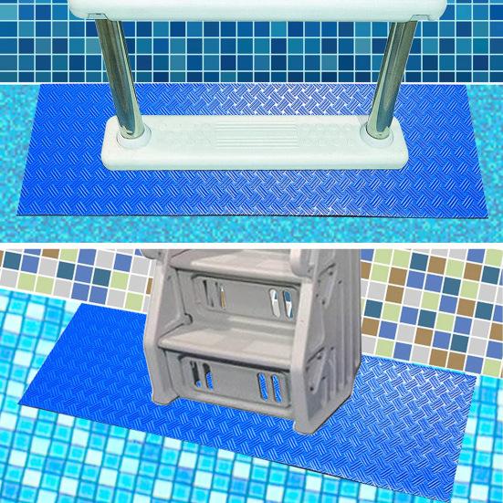 Pool Ladder Mat Non-Slip Texture Flexible Step Mat Easy To Store Cuttable Protective Pool Liner Pad Stairs Stability Cushion Protector for Pool Ladder