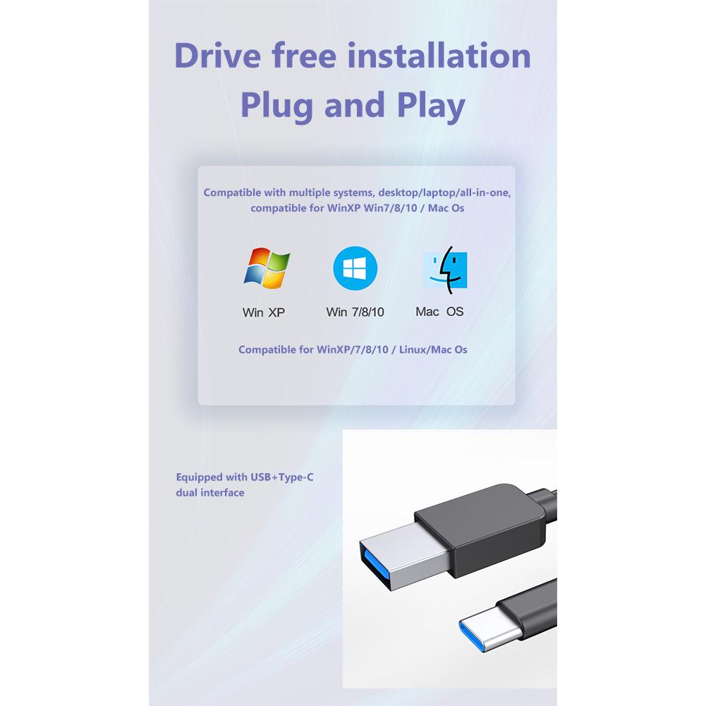 Usb 3.0 Type-c External Optical Drive Cd Dvd Writer High-speed 5 In 1 Multi-functional Optical Drive For Laptop