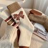 Knitted Cotton Women's Socks Bow Snow Boot Socks New Middle Tube Socks Autumn and Winter