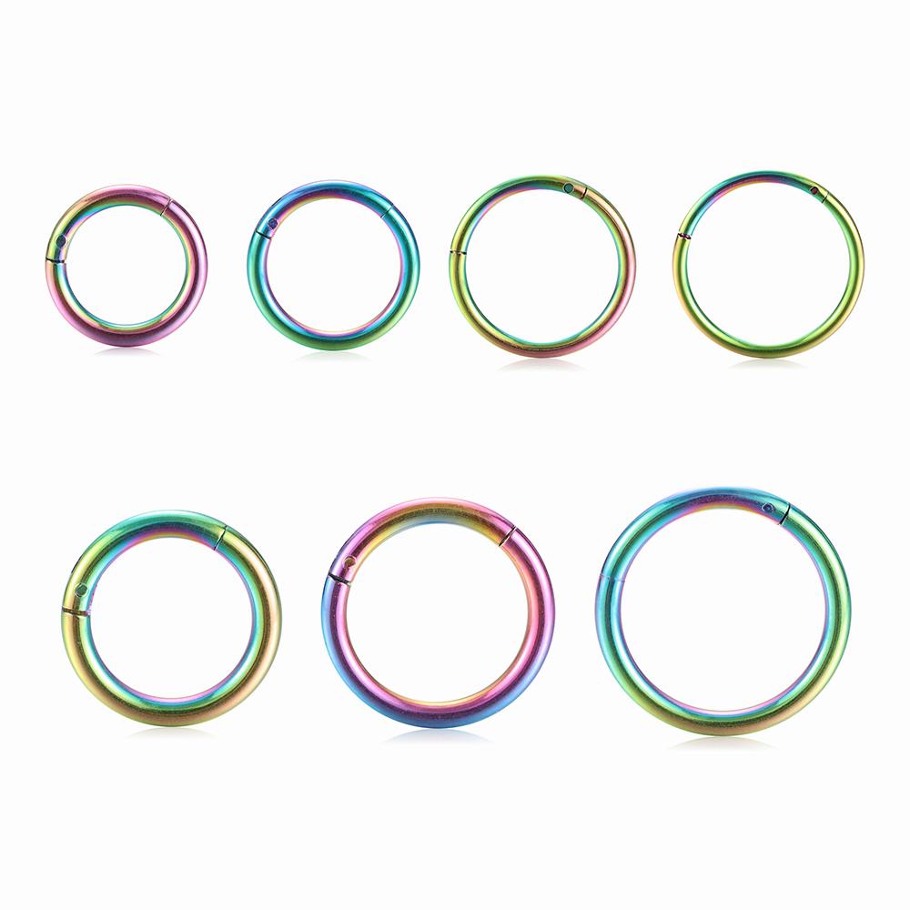 1Pc Unisex Hinged Segment Titanium Steel Ear Helix Tragus Piercing Septum Lip Ring Nose Hoop