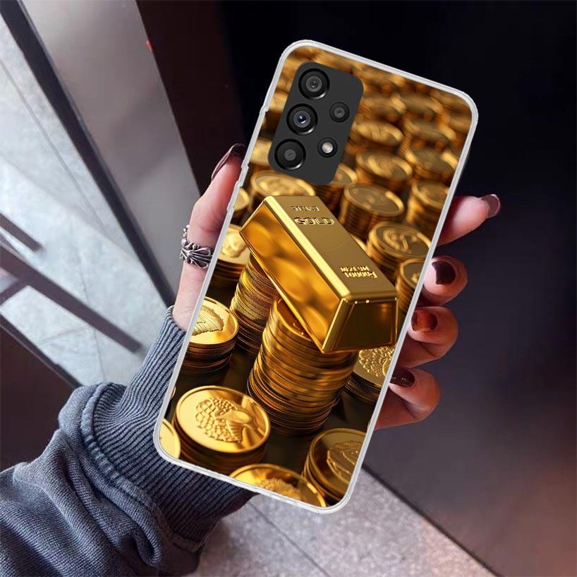 Fine Gold Pattern Printing Phone Case For Samsung Galaxy A52 A51 A50S A32 A22 A12 A02S A72 A71 A31 A70 A30S Note 20 Ultra 10 Plu