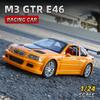 2026 Литой сплав 1:24 Модель гоночного автомобиля BMW M3 GTR E46 Миниатюрная Коллекция Voiture Украшение Игрушечный Автомобиль Подарок Мальчику на День Рождения Украшение BMW