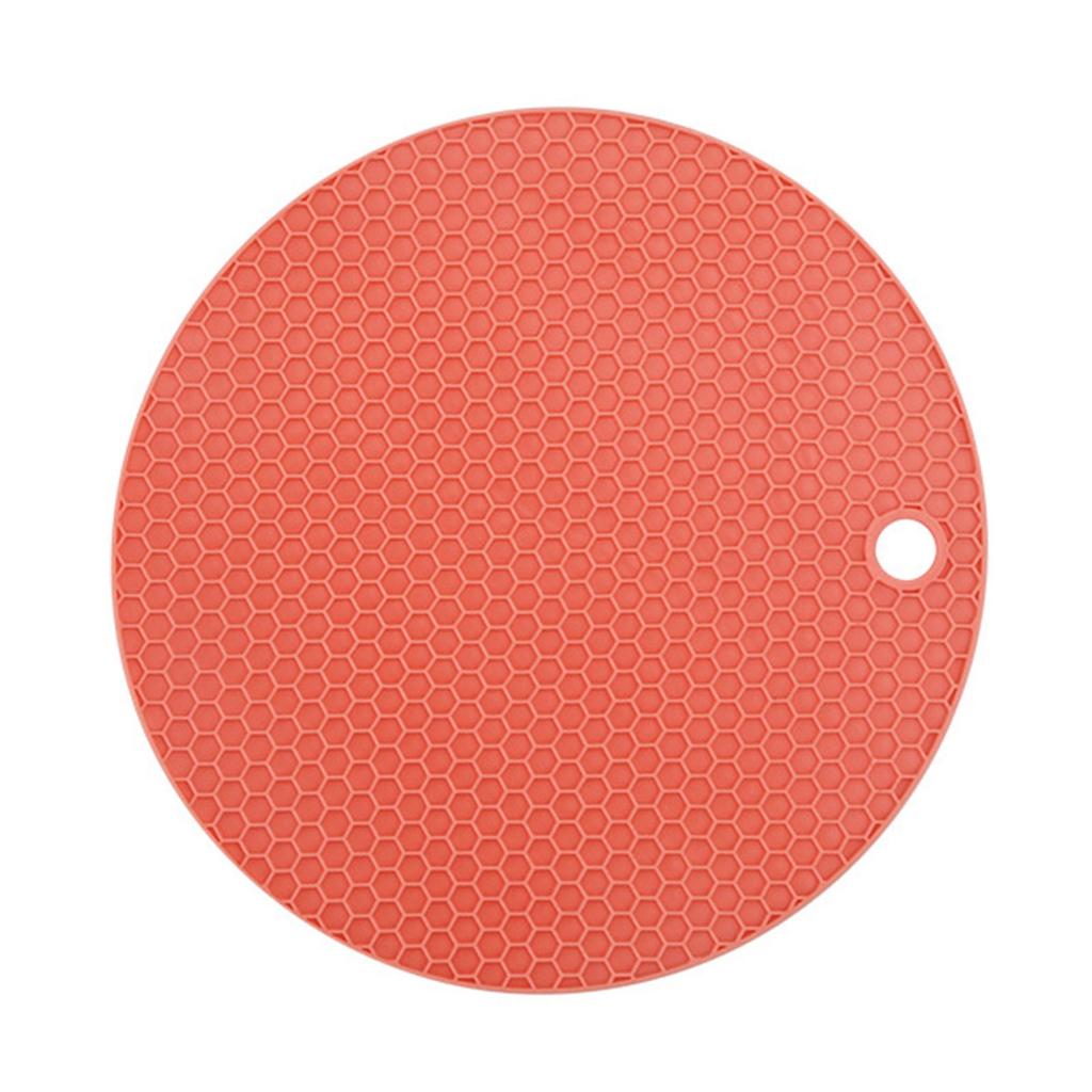 Heat Resistant Mat Silicone Slip Proof Round 17cm Heat Insulation Pad for Kitchen Countertop