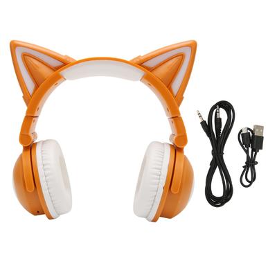 Bluetooth-гарнитура с кошачьими ушками, симпатичная, высокочувствительная, встроенный микрофон, регулируемая, светодиодная, детская гарнитура