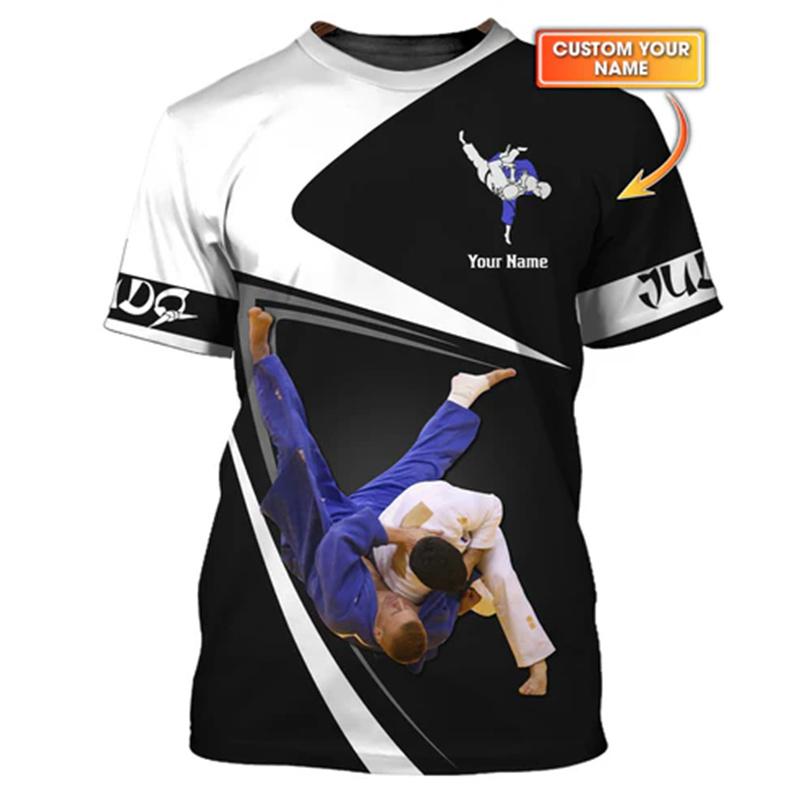 Judo Fans 3D Print Funny T-shirt For Men Fitness Train Loose Round Neck T Shirts Japanese Jiu-Jitsu Fashion Trend  Custom Tee