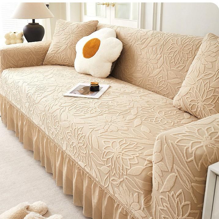 Жаккардовый бархатный чехол для дивана Все включено Универсальный набор Новый Всесезонный Универсальный Противоскользящий Чехол на подушку сиденья Ткань Французский стиль
