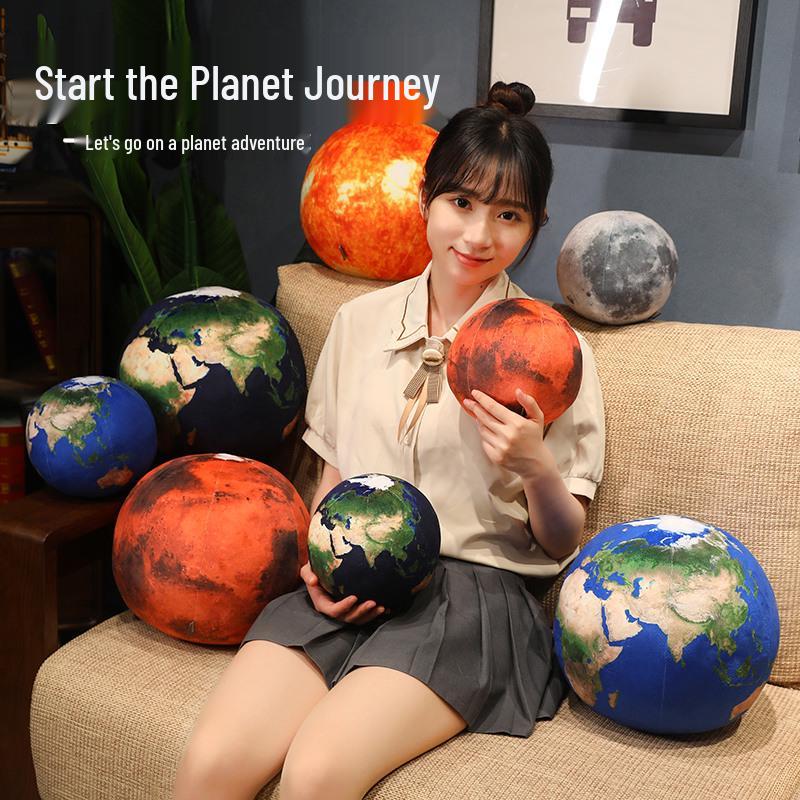 Плюшевая подушка-планета "Солнце, Луна, Марс" - Креативная сферическая игрушка и реквизит для фотосъемки для детей