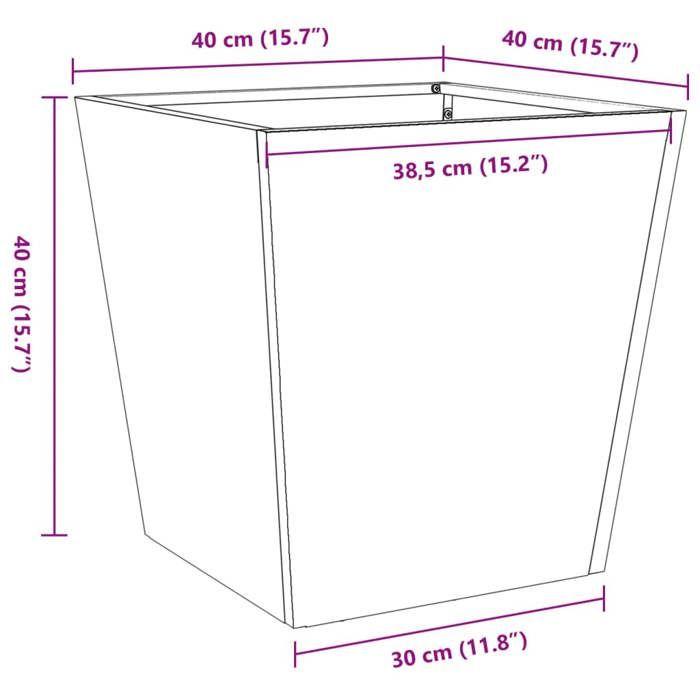 VidaXL Planters 2 Pcs 40x40x40 Cm Stainless Steel, Outdoor Planter, Flower Box, Garden Box, Planter 851061