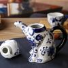 Керамический чайник-кошка Креативный сине-белый фарфоровый чайник-кошка Домашнее настольное украшение Многофункциональная ваза Кофейник