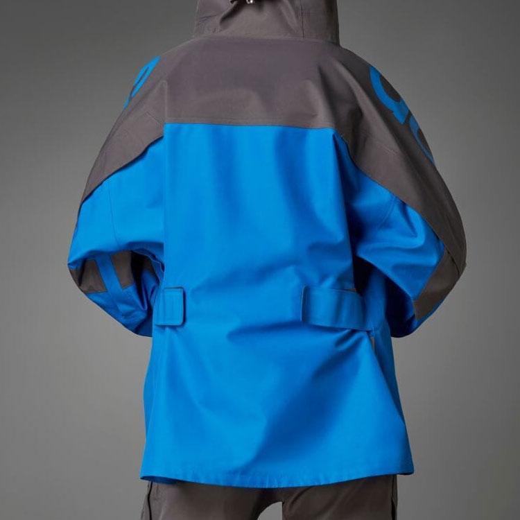 Adidas Куртка-дождевик Originals Blue Version Series с принтом букв и капюшоном, с длинными рукавами, мужская куртка HD2235