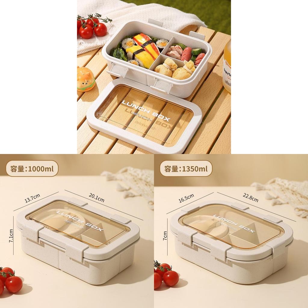 Wheat Straw Food Box With Soup Bowl For Student Lunches And Office Meal Prep