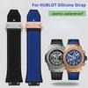 Новые аксессуары для часов HUBLOT Силиконовый ремешок для часов HUBLOT big bang sports водонепроницаемый ремешок выпуклое крепление 27x17 мм Отправка инструмента