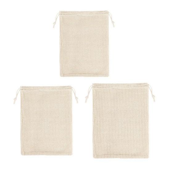 Хлопчатобумажный сетчатый мешок для хранения на шнурке, дышащий, полый дизайн, продлевает свежесть, многоразовый, экологически чистый, для супермаркета, путешествий