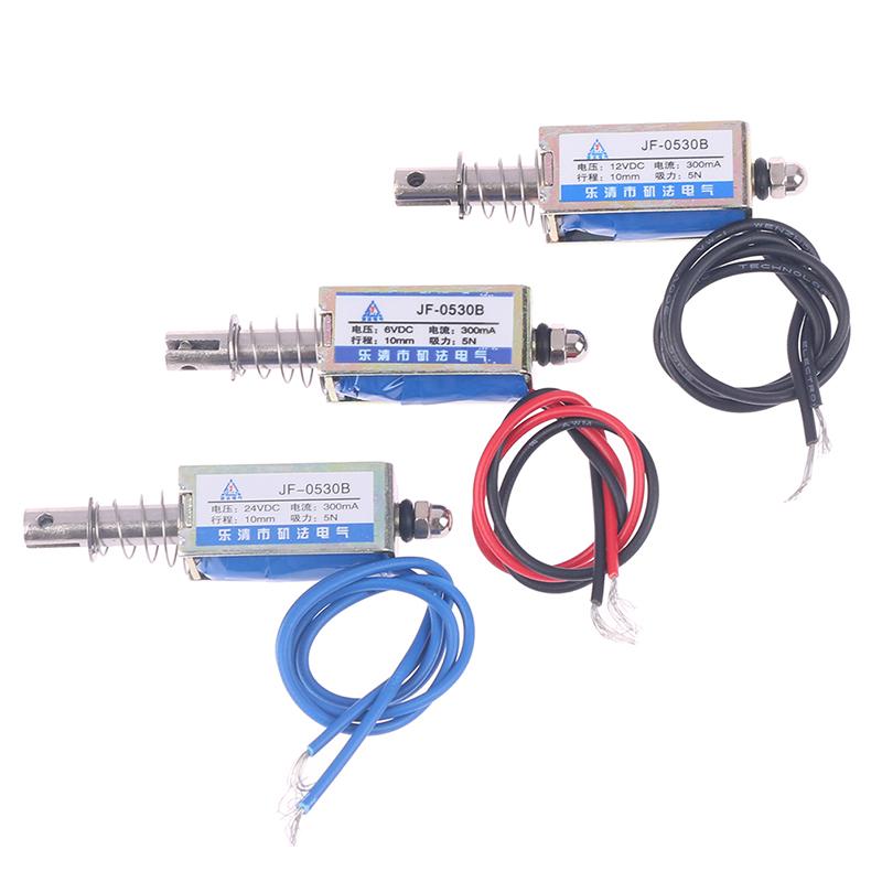 1 шт. JF-0530B DC 6V 12V 24V Толкающий и тянущий тип JF-0530 Электромагнит с открытой рамой Удерживающая сила 5Н Ход 10мм Линейный соленоид