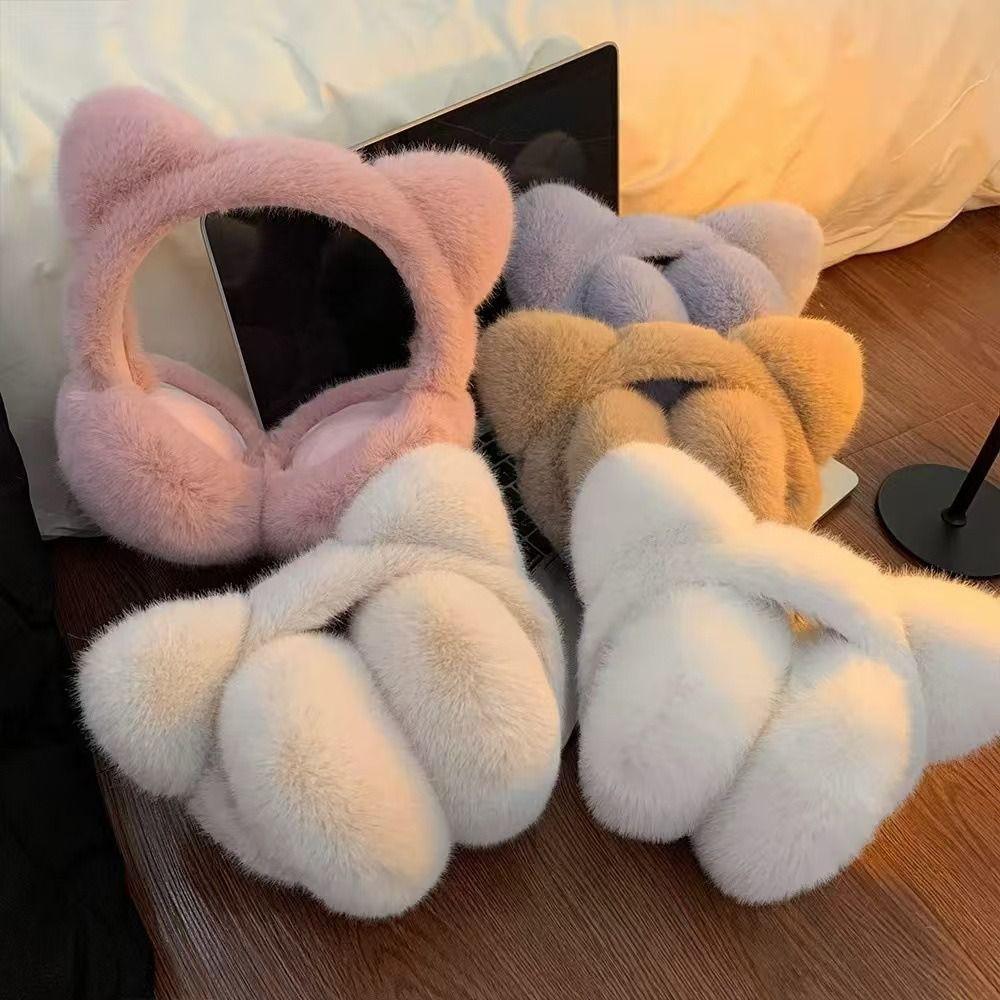 Ветрозащитные наушники-наушники с кошачьими ушками, милая защита для ушей для женщин и девочек