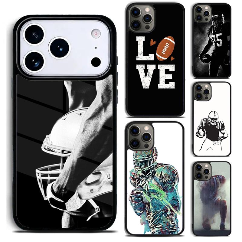 Чехол для телефона со спортивным дизайном игрока в американский футбол для iPhone 17 16 15 14 13 12 11 Pro Max Plus 17Air Мягкий силиконовый чехол
