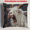 2D Flat Spooky Goat Face Printed Pillow Unique Non-Real Embroidery Home Decor Sofa Cushion Cover Home Decoration 2D Printing