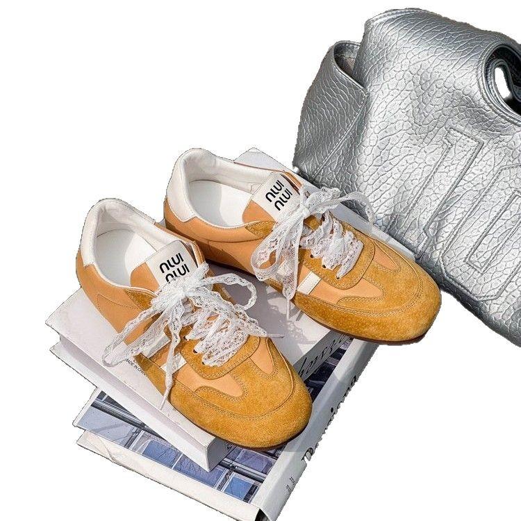 Ballet Style Moral Training Shoes Breathable 2025 Summer New Pearl Ribbon Forrest Gump Shoes Thin Versatile Thick-soled Shallow-mouth Board Shoes