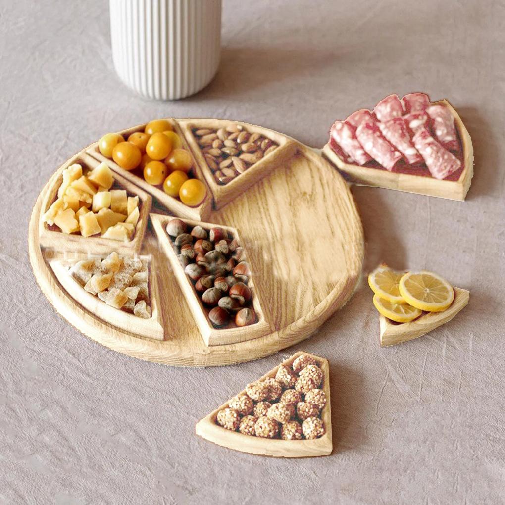 Wooden Puzzle Serving Tray For Fruit Divide Entertain Decorate Wooden Puzzle Serving Tray For Food