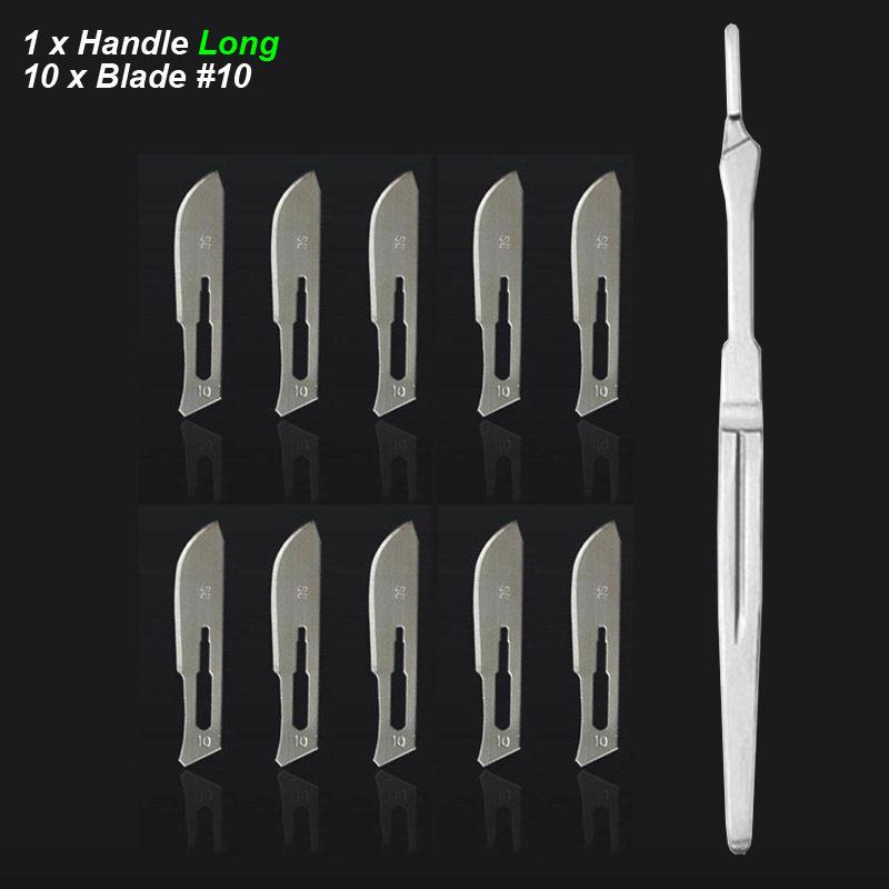 Scalpel Blades Handle Thick Long Carbon Steel Carving Metal Office Surgical Stationery Medical Cutter Knife Number 10 11 12 15