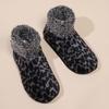 1 Pair Women Leopard Floor Socks Autumn Winter Non-slip Men Women Soft Fluffy Thick