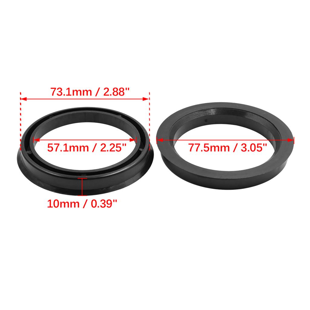 UXCELL 4 pcs Car Hub Centric Rings Plastic Wheel Bore Center OD 73.1 72.6 74.1 to ID 57.1 64.1 54.1 66.1 mm