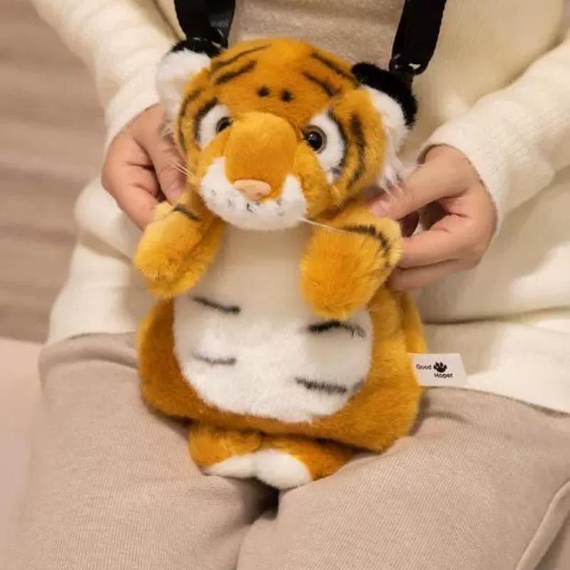 Мягкая плюшевая сумка-рюкзак в виде красной панды, леопарда, тигра, коалы, плюшевая игрушка, кошелек для телефона и монет, сумки, подарок для девочки, сумка-мессенджер