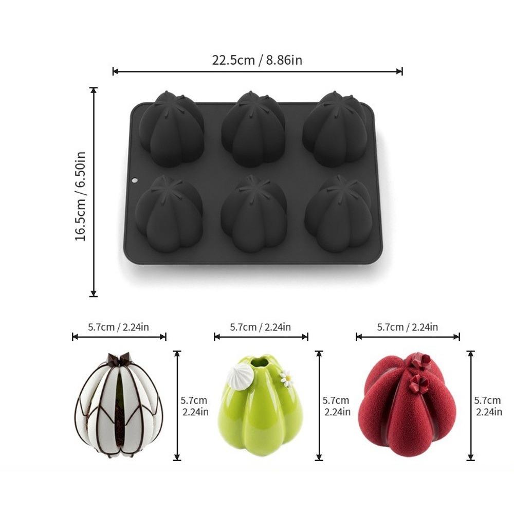 Silicone 6-Cavity Baking Molds Cake Mold for Petal Mousse Cake Nut Chocolate Pudding Dessert