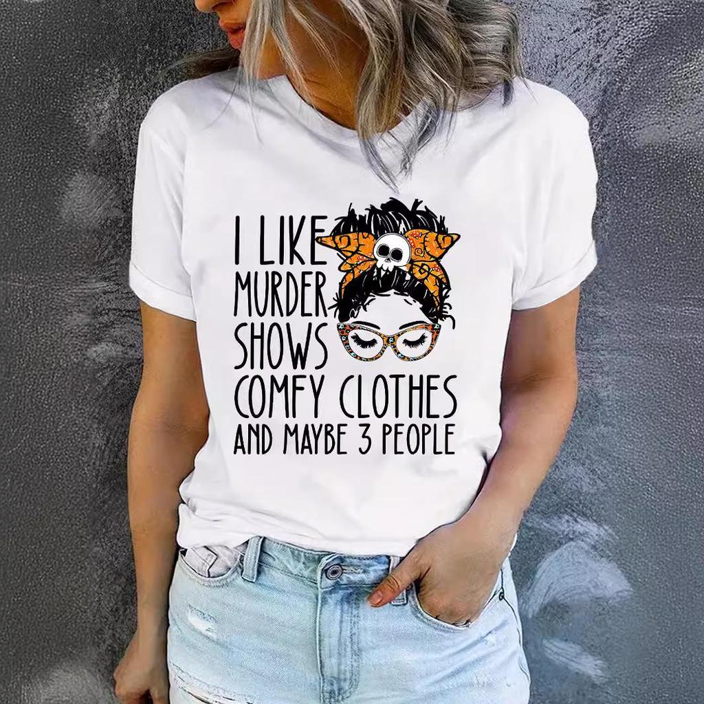 Женская футболка с короткими рукавами Ilke Murder Pattern Printed для повседневной летней моды