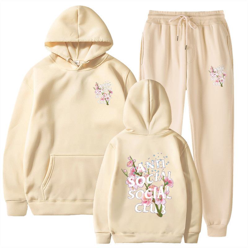 Брючные костюмы Толстовка с капюшоном Унисекс Костюм Мужской Женский Удобный Мягкий