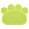 PVC Cat Dog Litter Mat Waterproof AntiSlip Paw Shape Feeding Bowl Placemat Pet Supplies(Green Paw