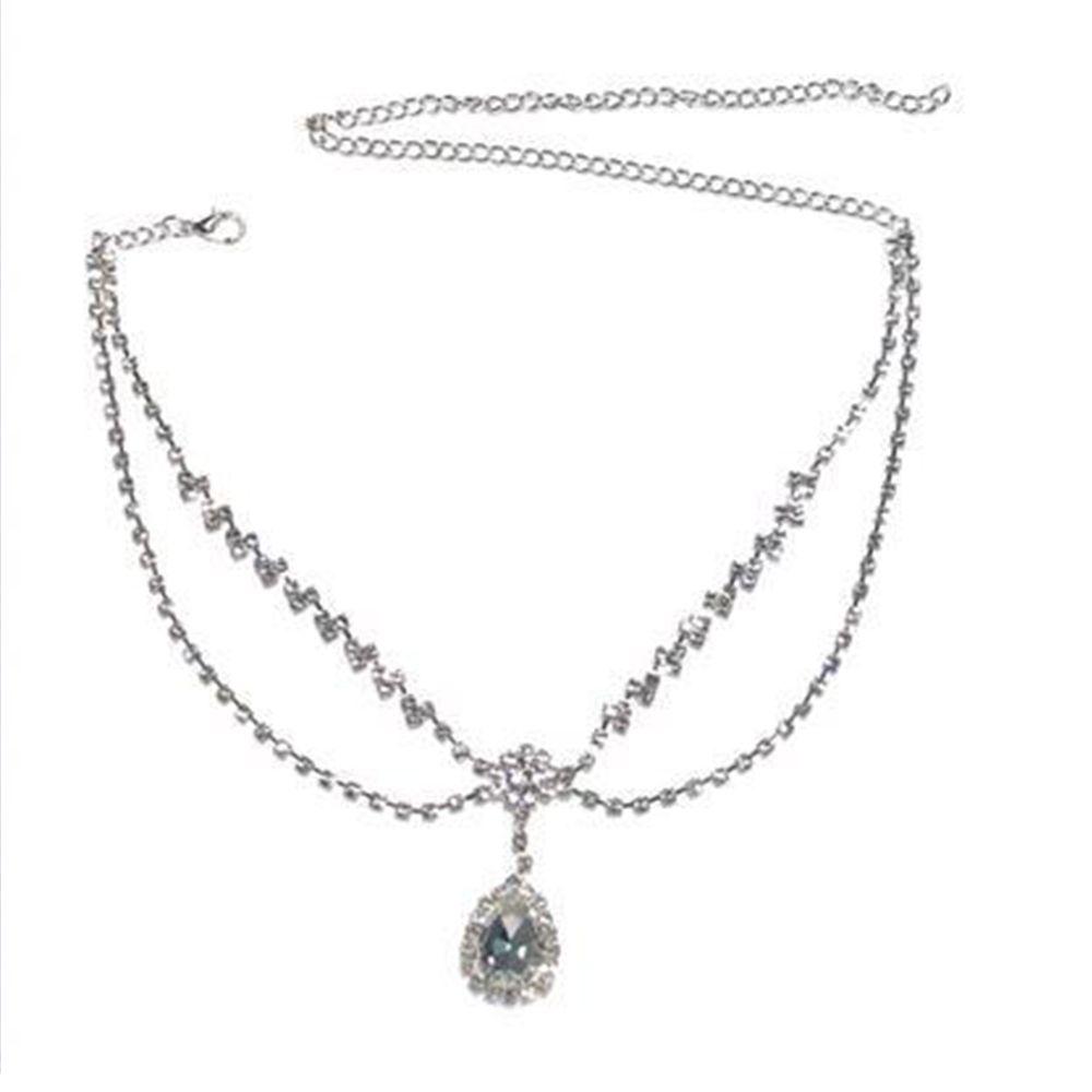 Головной убор Цепочка для головы Подвеска для бровей Головной убор в стиле бохо Украшение для волос в виде капли воды Цепочка для лба