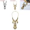 Ethnic Style Simulation Gemstone Decoration Women Necklace With Tassel Design For Artistic Fashion Lovers