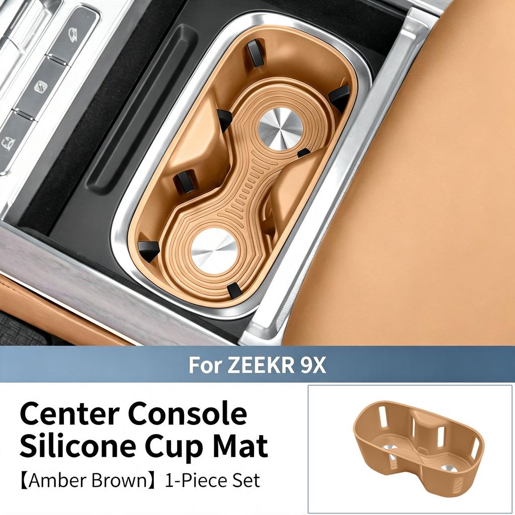 For Zeekr 9X Triple Drain Silicone Cup Mat, Protective Anti-Scratch Anti-Slip Accessories for Cup Mats Modification
