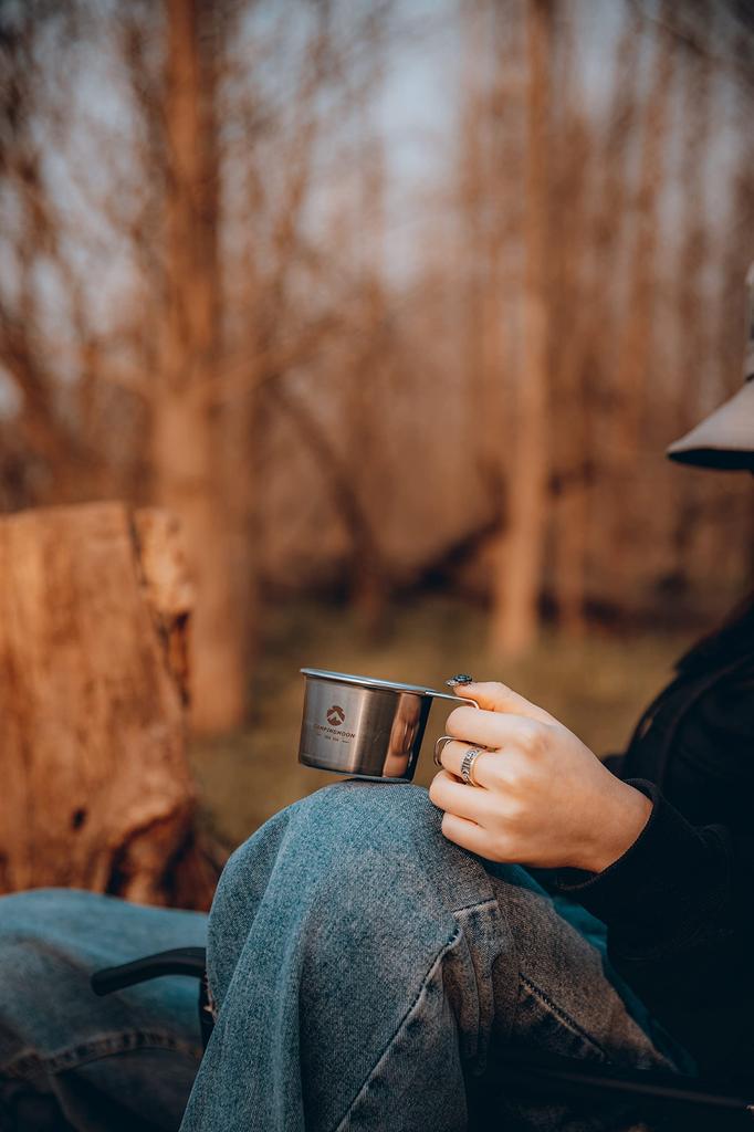 CAMPING MOON Кемпинговая кофейная кружка Solo Mug S Кружка 160 мл, набор из 4 предметов с холщовым чехлом SOLO MUG S-180-4P+B