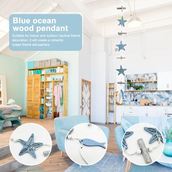 Starfish Wall Pendant with Cotton Rope Simple Installation Beach Theme Rustic Nautical Sea Star Fish Hanging Ornament