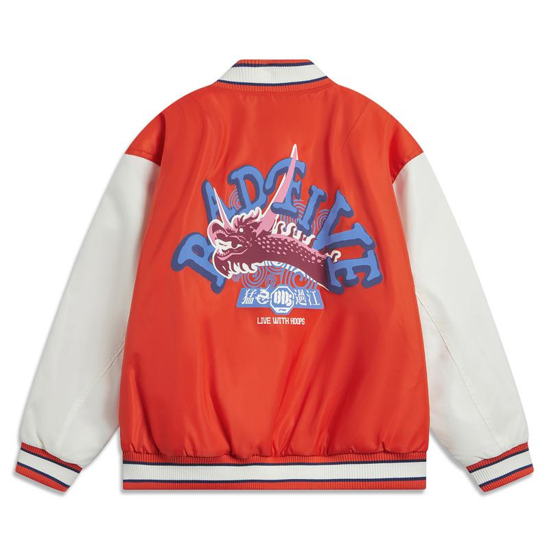 Баскетбольная серия Li Ning Bad Five Letter Splicing однобортная удобная дышащая универсальная свободная хлопковая куртка мужская куртка AJMU051-2