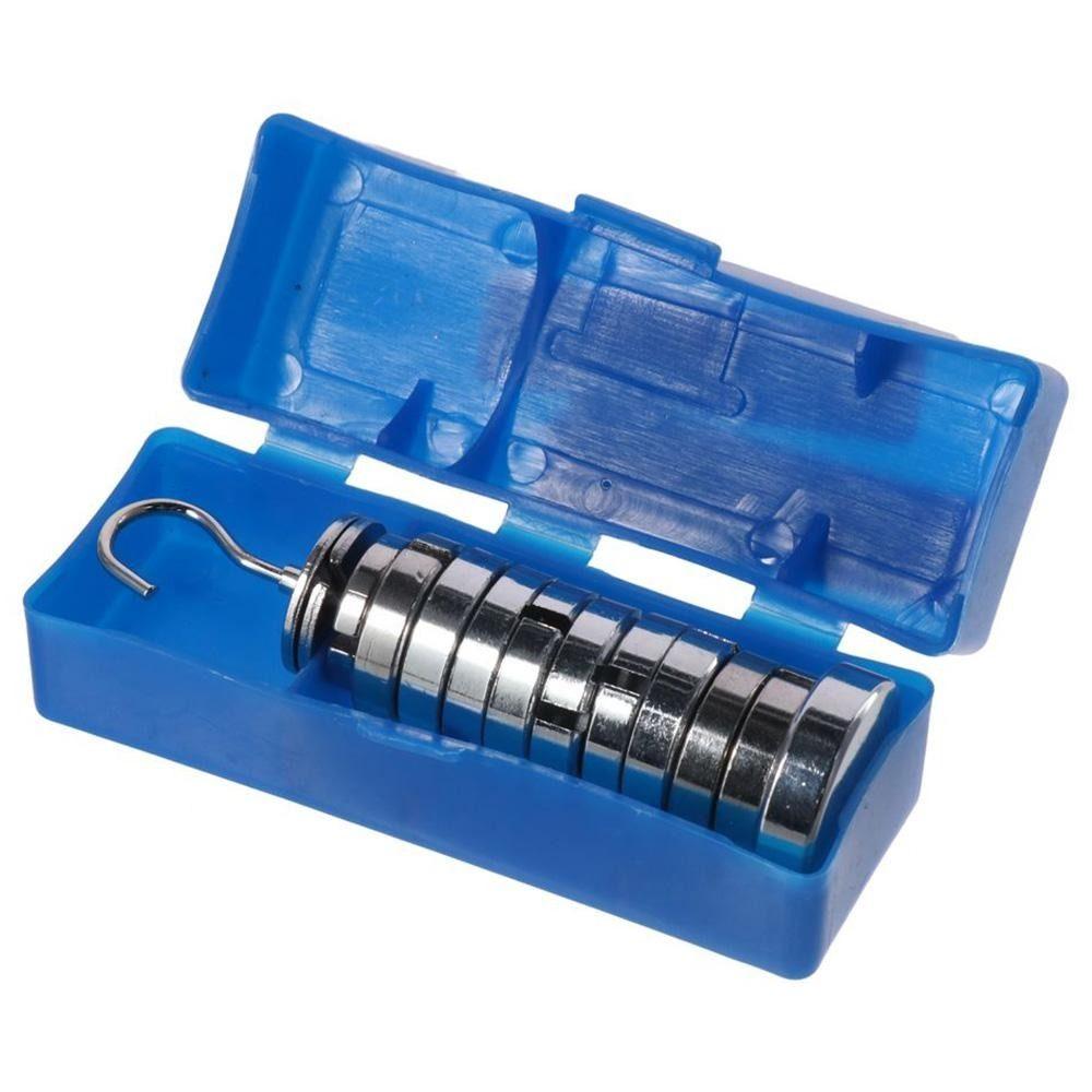 Premium Brass Slotted Weight Set Silver Lab Slotted Mass Set with Hanger & Case General Science