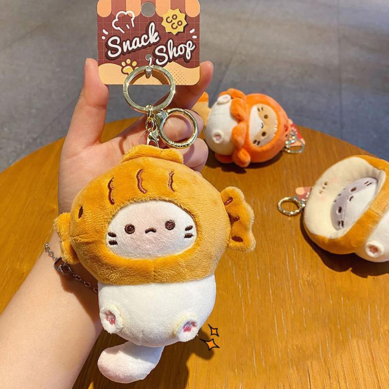 Брелок в виде куклы-кошки, плюшевый брелок, автомобильный брелок, сумка, кулон, мультяшный кот, наушники, кулон, сумка, аксессуары