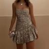 Desire Off-Shoulder Sequined A-Line Mini Dress, Petite Size