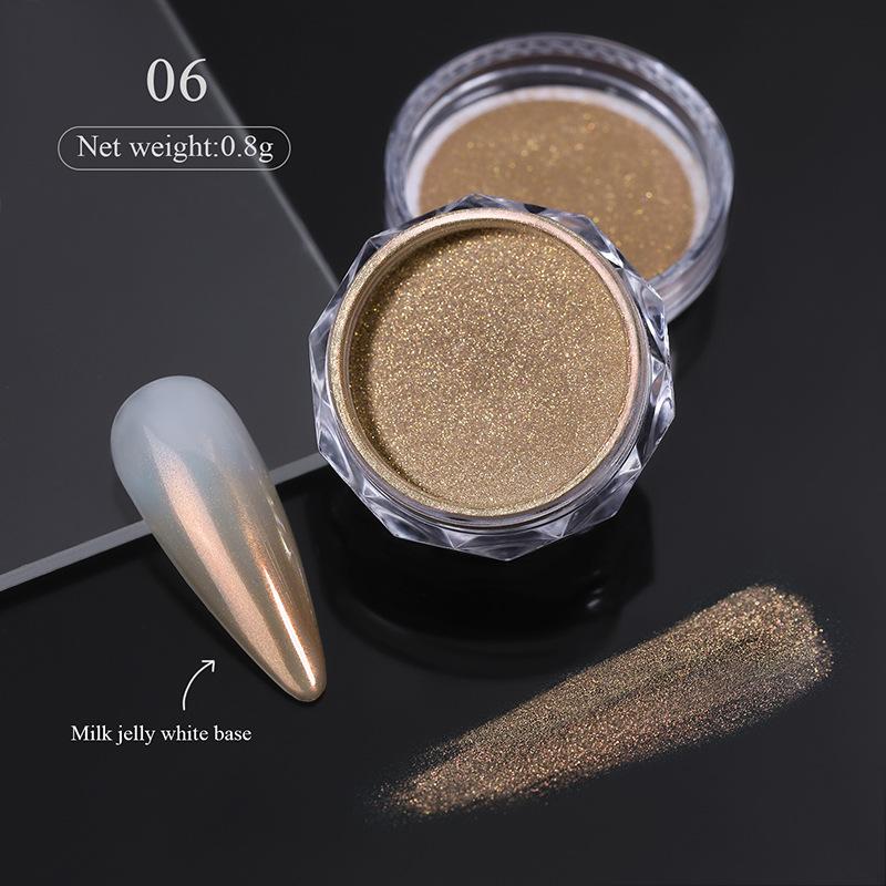Nail Art Gradual Change Powder Pearlescent Shell Glitter Powder, Versatile Cloud Mist Powder Gradual Change Diy Manicure Polarizer Flour