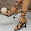 Женские сандалии Летняя мода сексуальная обувь для женщин Круглый носок ремешок Сексуальные босоножки на высоком каблуке Женские шлепанцы Sandalias De Mujer