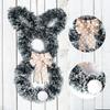 Easter Bunny-Themed Wreath Hanging Ornament. Cartoon  Tail Faux  Door Decoration